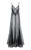 Kamperett Lalique Silk Organza Gown In Black