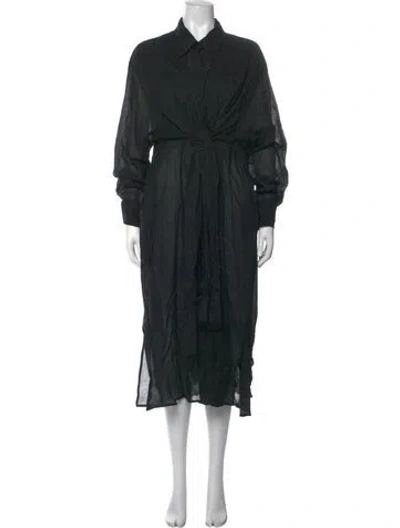Pre-owned Kamperett Midi Length Dress In Black