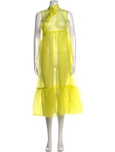 Pre-owned Kamperett Midi Length Dress In Yellow