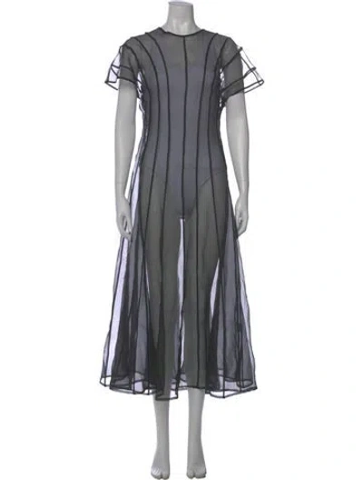 Pre-owned Kamperett Silk Long Dress W/ Tags In Gray