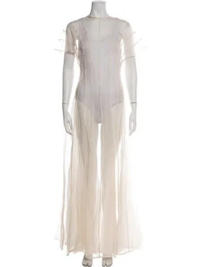 Pre-owned Kamperett Silk Long Dress W/ Tags In Green