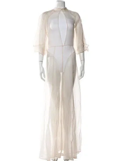Pre-owned Kamperett Silk Long Dress W/ Tags In Neutrals