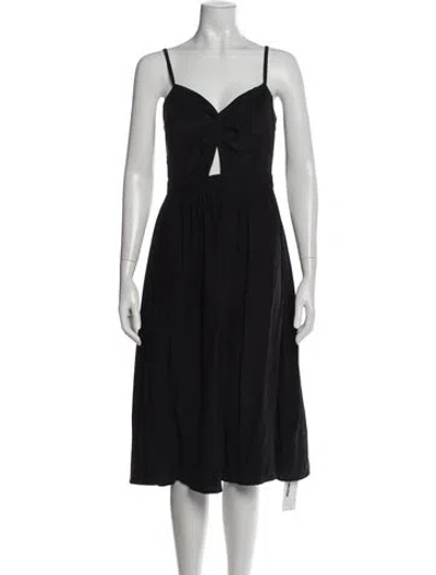 Pre-owned Kamperett Silk Midi Length Dress In Black