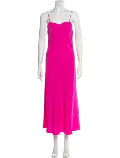 Pre-owned Kamperett Silk Midi Length Dress In Pink
