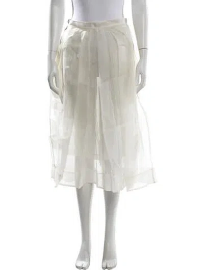 Pre-owned Kamperett Silk Midi Length Skirt In Neutral