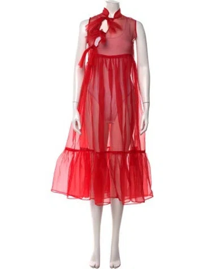 Pre-owned Kamperett Silk Mini Dress W/ Tags In Red