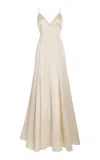 Kamperett Simone Silk Maxi Slip Dress In Ivory