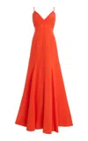 Kamperett Simone Silk Maxi Slip Dress In Red