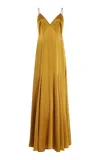 Kamperett Simone Silk Slip Dress In Bronze