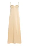 Kamperett Sloan Silk Maxi Slip Dress In Ivory