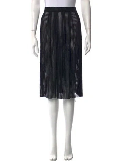 Pre-owned Kamperett Striped Midi Length Skirt In Black