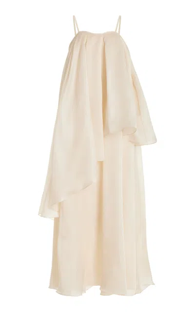 Kamperett Tissot Layered Silk Gown In Ivory