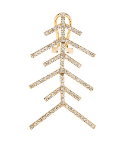 KAMUSHKI 14K YELLOW GOLD WISHBONE DIAMOND EARRINGS