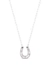 Kamushki 18k White Gold Lucky Horse Shoe Diamond Necklace In White