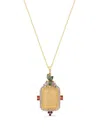 Kamushki 18k Yellow Gold Ayut Al Kursi Diamond And Emerald Necklace In Yellow