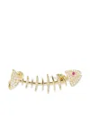 Kamushki 18k Yellow Gold Wishbone Diamond And Sapphire Ear Cuff In Yellow