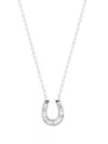 Kamushki 18k White Gold Lucky Horse Shoe Diamond Necklace In Silver