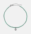 Kamyen 18kt Gold Necklace With Emerald And Diamonds In Black