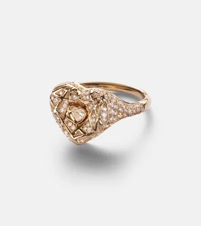 Kamyen 18kt Gold Pinky Ring With Diamond