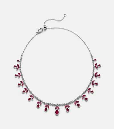 Kamyen 18kt Rose Gold Choker With Rubies And Diamonds In Pink