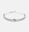 Kamyen 18kt White Gold And Enamel Choker With Diamonds In Silver