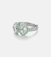 Kamyen 18kt White Gold And Enamel Ring With Diamonds