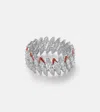 Kamyen 18kt White Gold And Enamel Ring With Diamonds In Silver