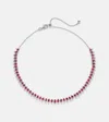 Kamyen 18kt White Gold Choker With Rubies