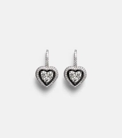 Kamyen 18kt White Gold Earrings With Diamonds In Silver