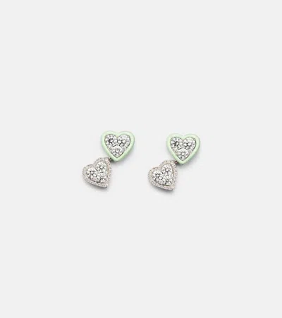 Kamyen 18kt White Gold Earrings With Enamel And Diamonds