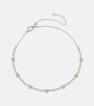 Kamyen 18kt White Gold Necklace With Diamonds In Silver