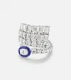 Kamyen 18kt White Gold Ring With Diamonds In Silver