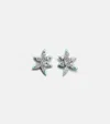 Kamyen Asymmetric Floral 18kt White Gold Earrings With Enamel And Diamonds In Blue
