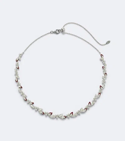 Kamyen Autumn 18kt White Gold And Enamel Choker With Diamonds In Metallic