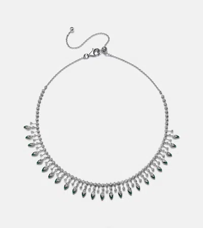 Kamyen Drop 18kt Gold Choker With Diamonds And Enamel In White