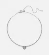 Kamyen Heart 18kt White Gold Choker With Diamonds In Silver