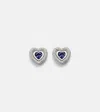 Kamyen Heart 18kt White Gold Earrings With Tanzanite And Diamonds In Silver