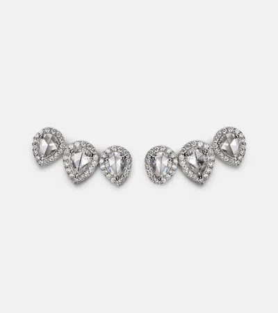 Kamyen Kanika 18kt White Gold Earrings With Diamonds In Silver