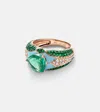 Kamyen Oasis 18kt Gold And Enamel Pinky Ring With Emeralds And Diamonds