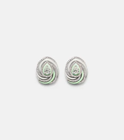 Kamyen Oceane Pear 18kt White Gold Earrings With Diamonds