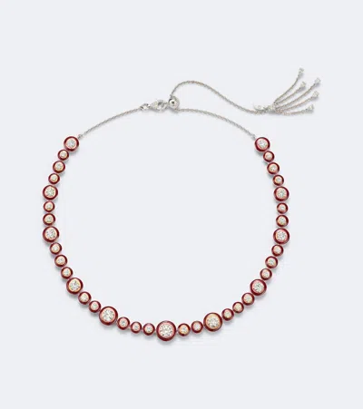 Kamyen Polka Dots 18kt White Gold And Enamel Necklace With Diamonds In Brown