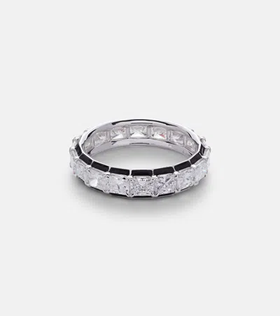 Kamyen Radiant Eternity 18kt White Gold Pinky Ring With Diamonds