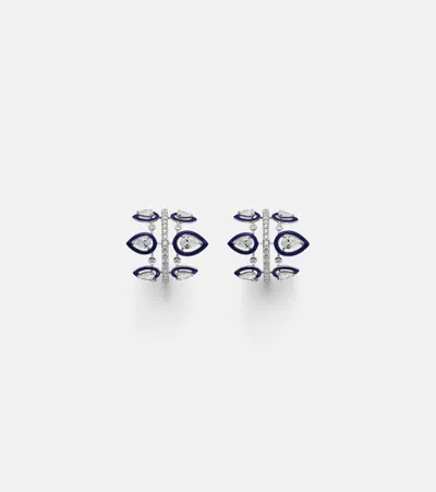 Kamyen Tulip 18kt White Gold Earrings With Diamonds In Silver