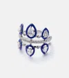Kamyen Tulip 18kt White Gold Pinky Ring With Diamonds And Enamel In Silver