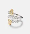 KAMYEN YELLOW HEART 18KT WHITE GOLD RING WITH DIAMONDS