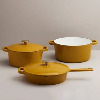 Kana 5-piece Cast Iron Cookware Set In Yellow