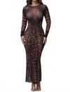 Kanari B Wild Intensions Mesh Maxi Dress In Leopard In Brown