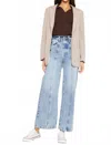Kancan Mara Ultra High Rise Wide Leg Jeans In Light Blue Wash In Blue