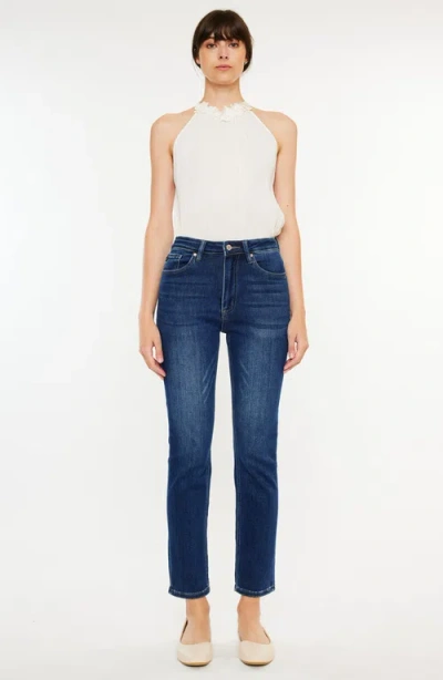 Kancan Adaline High Rise Slim Straight Jeans In Blue