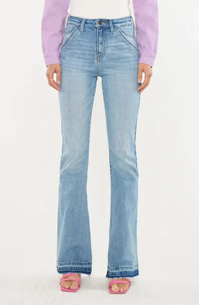 Kancan Aimmes High Rise Flare Jeans In Blue